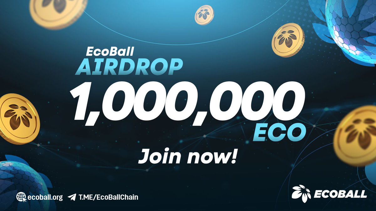 🎉<a href="/EcoBallChain/">EcoBall</a> Airdrop 1,000,000 ECO🎉

💰Rewards: 50 ECO for each participant + 10 ECO for each referral link.

♦️End Date: Dec 5th
♦️Distribution: Mid December

☑️Join the Airdrop Now: wn.nr/2kmkgw

#EcoBallChain #Ecoball #Airdrop #Giveaways #Airdrop #BTC