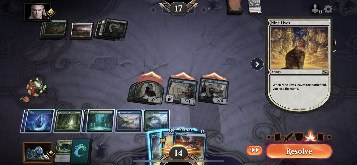 LeroyHayabusa's tweet photo. Sometimes nine lives just aren’t enough! #mtg #mtga #MTGArena #MagicTheGathering #Historic #SimicFlash #AggroControl https://t.co/YssHmn5eFl