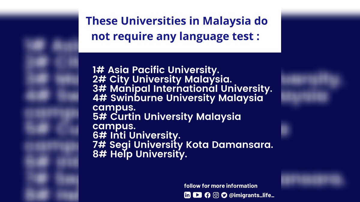 ImigrantsLife's tweet photo. #universitiesinmalasiya do not require #IELTS 
link :- https://t.co/cduAPVn4L5 
#StockMarket #studyabroad #HealthIsWealth #AVFC #thursdayvibes #thursdaymorning #PratikSehajpal #PTD_ON_STAGE_LA #PSGOGCN #Spotify #BLACKPINK https://t.co/0IfXOPptly