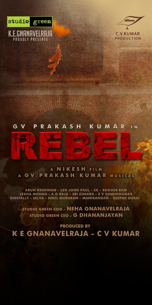 My next starts with a Pooja today. #Rebel @StudioGreen2 's #ProductionNo24 with @icvkumar #Rebel Debutant director @nikeshRs @kegvraja @NehaGnanavel @Dhananjayang @Arunkrishna_21 @leojohnpaultw @digitallynow @onlynikil