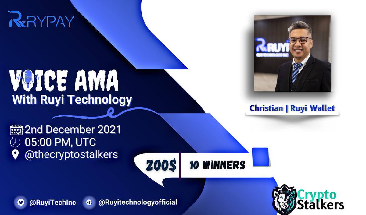 Zain_Onchain's tweet photo. 📢 We're thrilled to announce our next #AMA with @RuyiTechInc on 2nd dec at 5:00 PM UTC

💰 Reward Pool: 200$
📍 Venue: https://t.co/4koyOUE3q5
〽️ Rules:
✅ Follow @StalkersCrypto &amp; @RuyiTechInc 
✅ Like &amp; Retweet
✅ Comment Questions &amp; Tag 3 Friends with BEP20 address https://t.co/w0S0gGRoeW