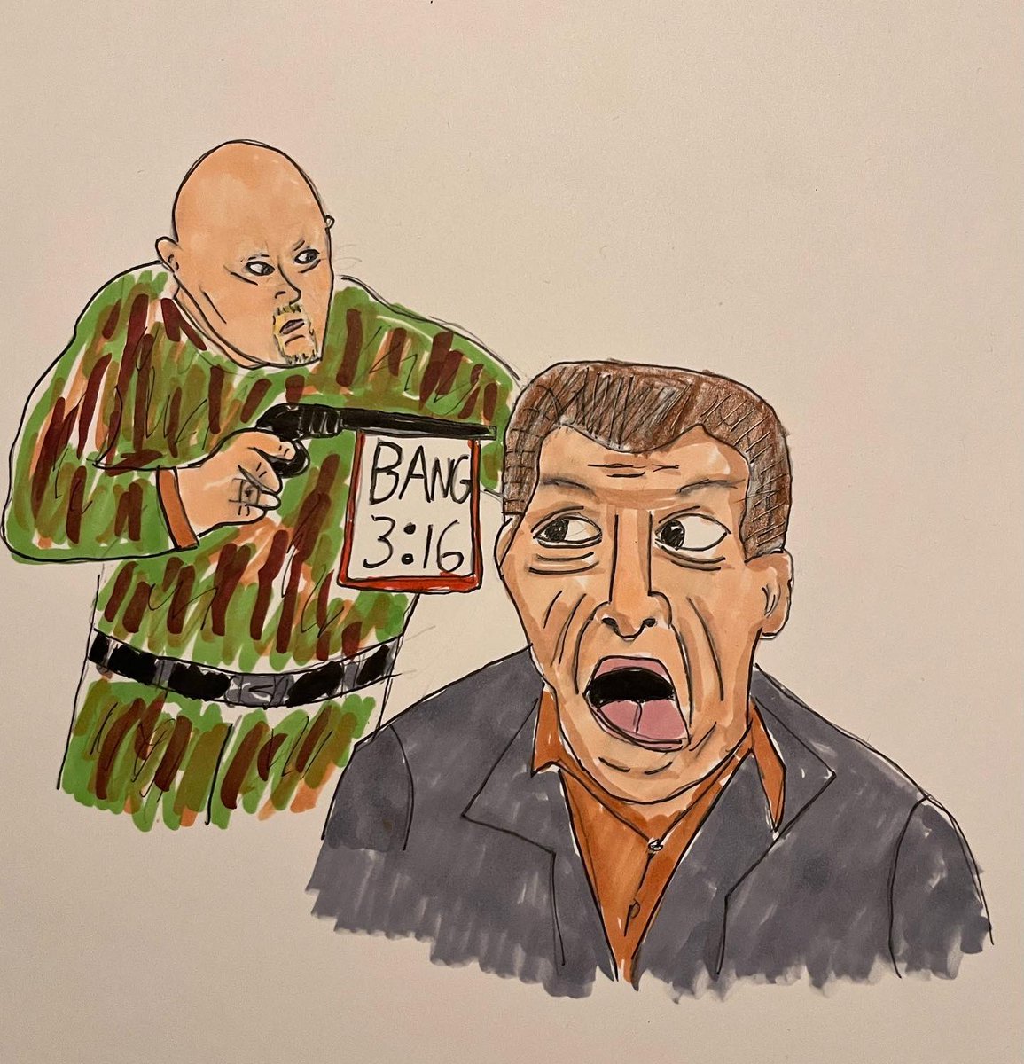 InRingArt's tweet photo. What a night this was… #SteveAustin #VinceMcMahon #Austin316 #Bang316 #wwfattitudeera #wwf @steveaustinbsr #prowrestlingfanart #prowrestling #wrestlingart https://t.co/53QgEuahpd