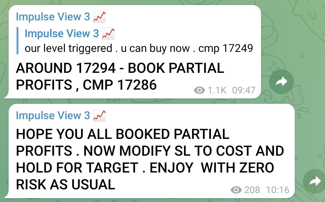 harshubh's tweet photo. सब परेशान है #Buy करे या #Sell 🤔
हमने कहा 17249 पे करो Buy , partial #profit booked at 17294

अब #zero #risk के साथ आराम करेंगे

#Impulseview 
Back to back profits 📈 https://t.co/WQrcO8MyZI