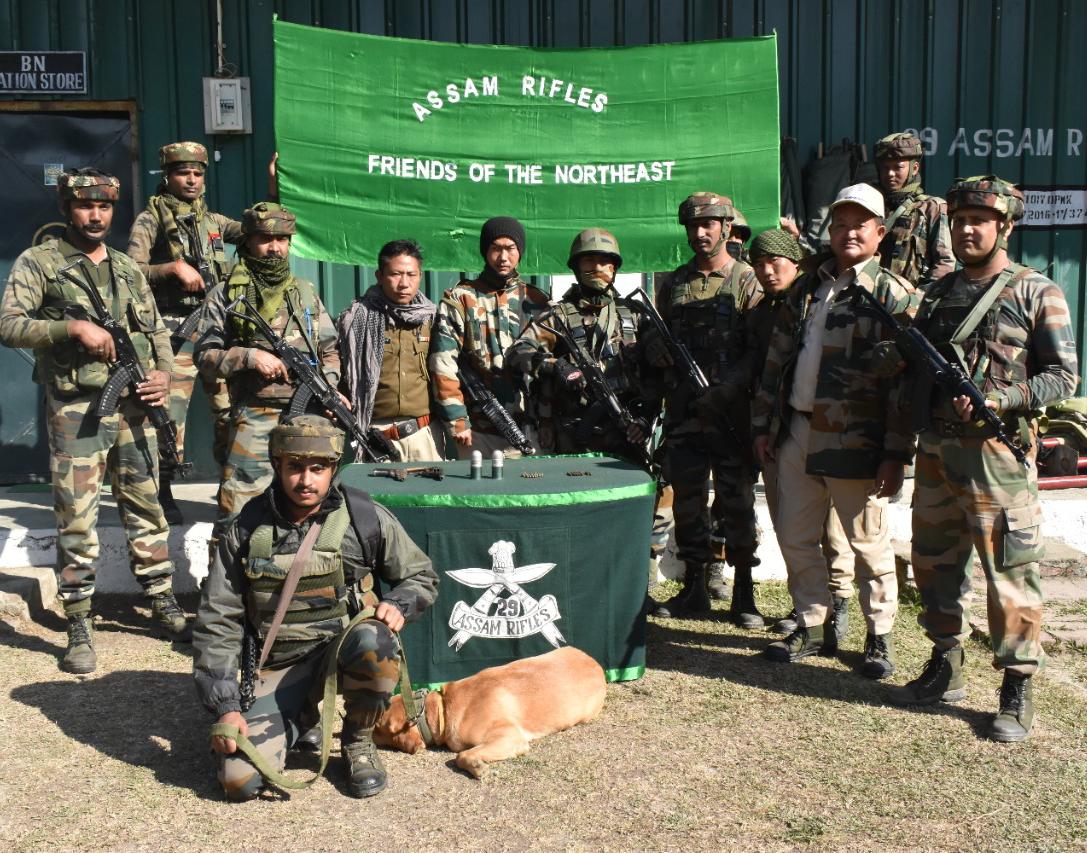 official_dgar's tweet photo. ASSAM RIFLES BUSTS INSURGENTS HIDEOUT 
#AssamRifles on 30 Nov, in a joint operation with Manipur Police busted a ZUF(J) hideout &amp; recovered arms and ammunition to include one .22 mm pistol, one 9mm revolver &amp; two M-79 grenades from Nungjang Vill, Kangpokpki Dist, Manipur. @ANI https://t.co/8W4vFRQxnk