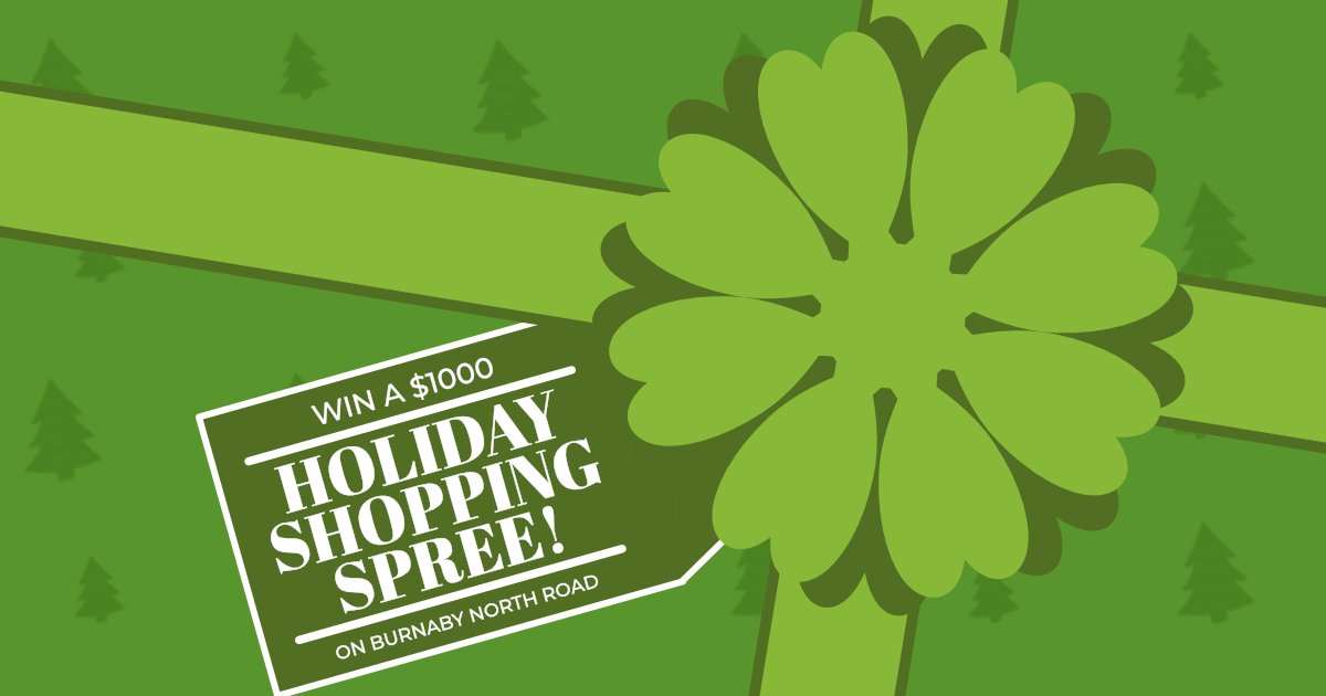 We're back with our annual $1000 Holiday Shopping Spree on North Road contest.

Go to NorthRoadBIA.ca/contest to enter. One entry per person, per day until December 24, 2021.

Tag <a href="/NorthRoadBIA/">North Road BIA</a> in photos of your visits to North Road for additional entries. 

#VisitNorthRoad