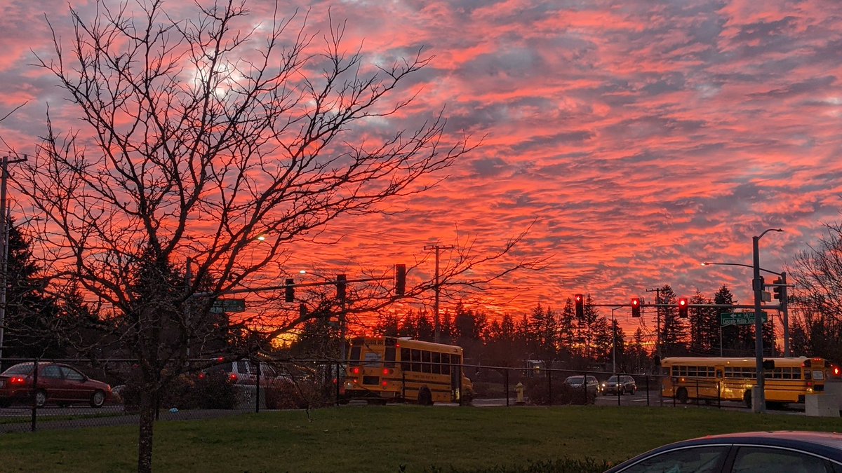 A beautiful winter's evening end to the workday