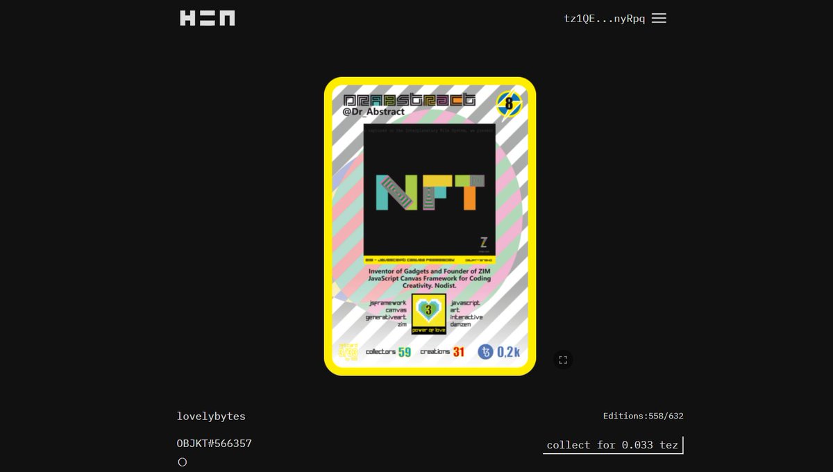 danzen's tweet photo. That's neat!  Someone just made an NFT trading card of Dr Abstract https://t.co/SYl0NbYFw5 - I collected it!  Cheers.

 #NFT #NFTArt #NFTCollectors #CryptoArt #TezosNFT #TezosArt #GadgetMinters #ZIMjs #interactiveNFT https://t.co/nZNSKs3lBI