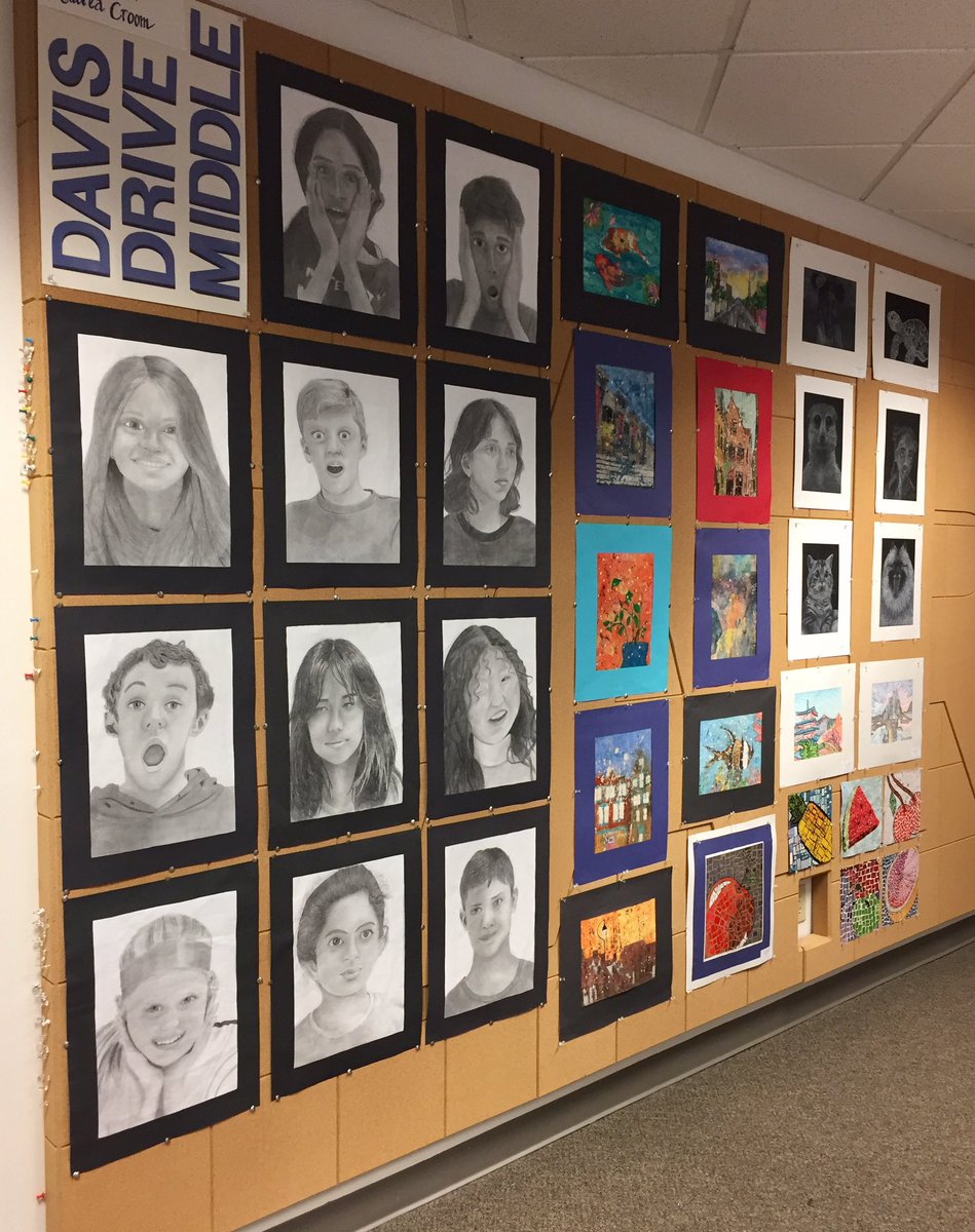 DDMSArt's tweet image. DDMS artwork is on display for the month of Dec. outside the @wcpss Board Meeting Room. Special thanks to great co-workers who helped get it all together.  @DDMSBuzz