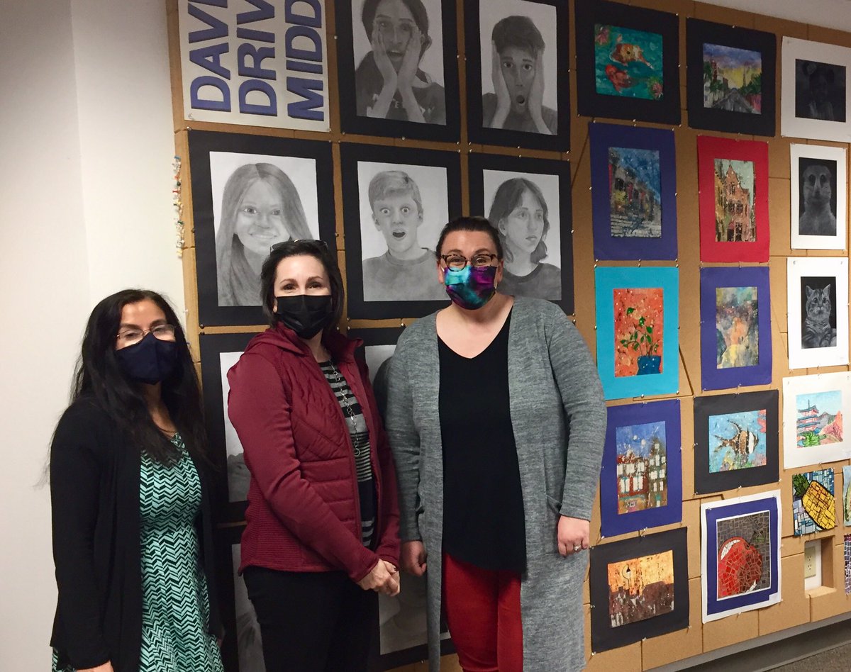 DDMSArt's tweet image. DDMS artwork is on display for the month of Dec. outside the @wcpss Board Meeting Room. Special thanks to great co-workers who helped get it all together.  @DDMSBuzz