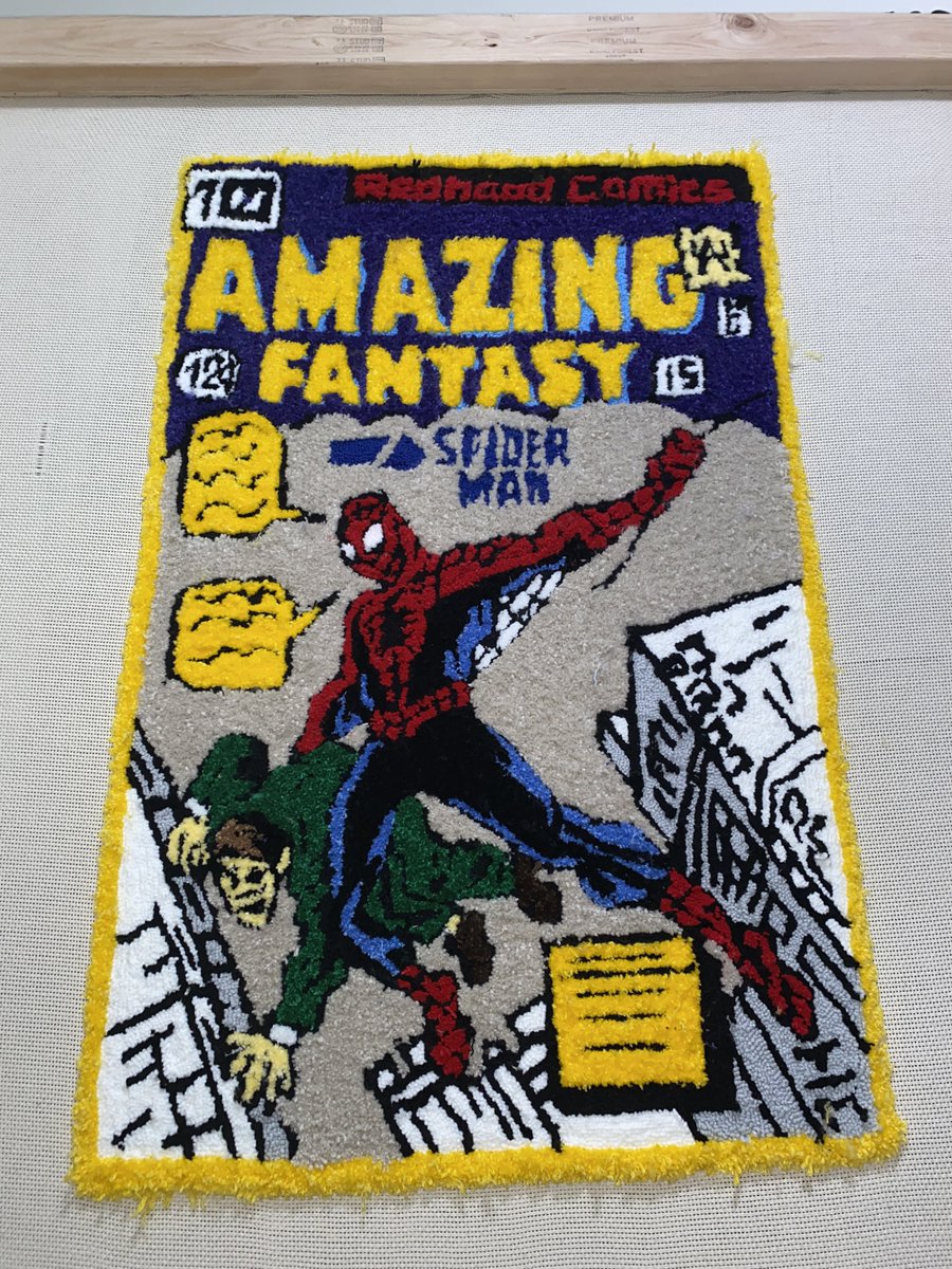 MatPerez7's tweet photo. 20+ hours. My biggest and best rug; multi-textured Spider-Man Comic.
Please, share my work and my business. It costs $0 to share, but helps me out tremendously! Love you all ❤️🕷🕸
@SpiderMan @TomHolland1996 #NoWayHome  #CustomThreads https://t.co/CelrhtlEKg