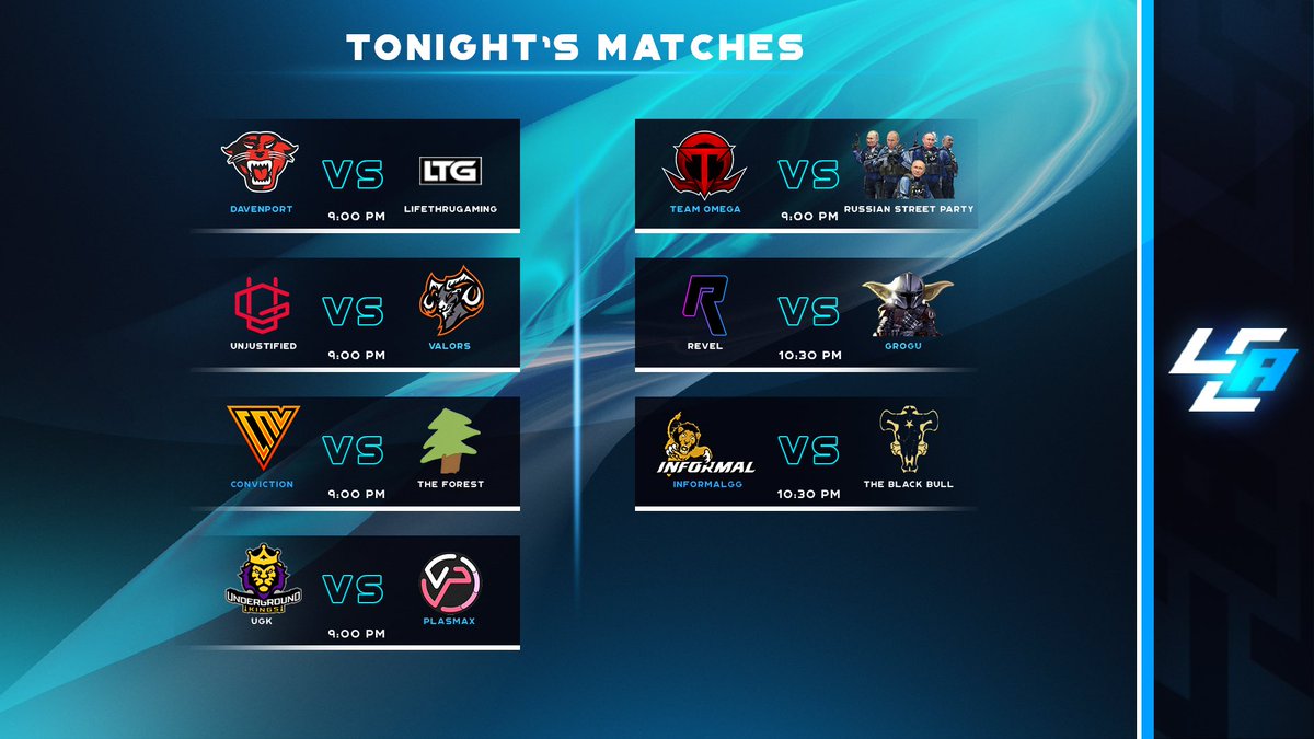 LCABroadcasting's tweet image. Tonight’s matches covered by LCA! 🚨

⚔️ @TeamOmegaGames vs #RSP
🎙 @AngelOfBattle07 

⚔️ @Revel_LL vs #Grogu 
🎙 @AngelOfBattle07 

⚔️ @Informal_GG vs #TheBlackBulls 
🎙 @AllinGaming23