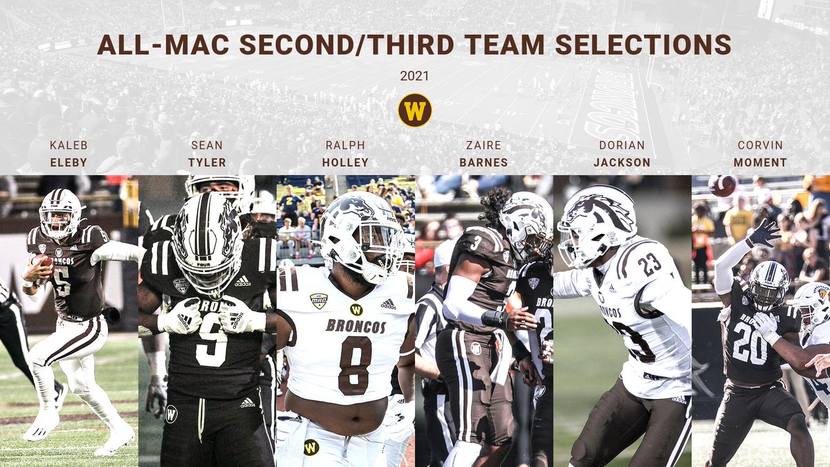 WMU_Football's tweet photo. Outstanding season for this group, honored with 2nd/3rd Team All-MAC distinctions 🙌🙌👏👏
#LetsRide // #AllMAC https://t.co/3nw5xGUyie