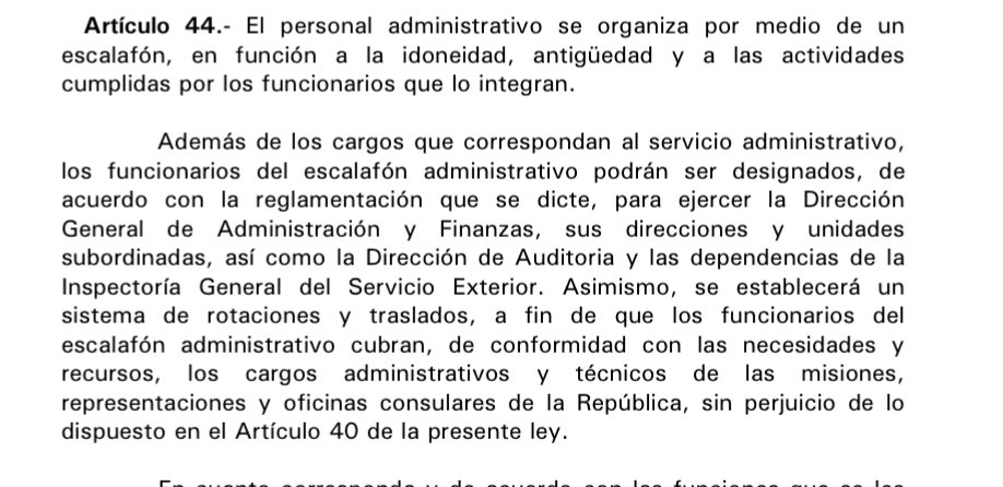RuthDuranona's tweet photo. La carrera administrativa y técnica fue creada, no por CN, sino por la Ley orgánica del MRE (Ley 1635/00) y es reglamentada por decreto 11.544/2013. Al mezclar ambas carreras de naturaleza jurídica diversa, además de la inconstitucionalidad del art. 101, se encuentra el art. 102 https://t.co/VYqKnQn8aM