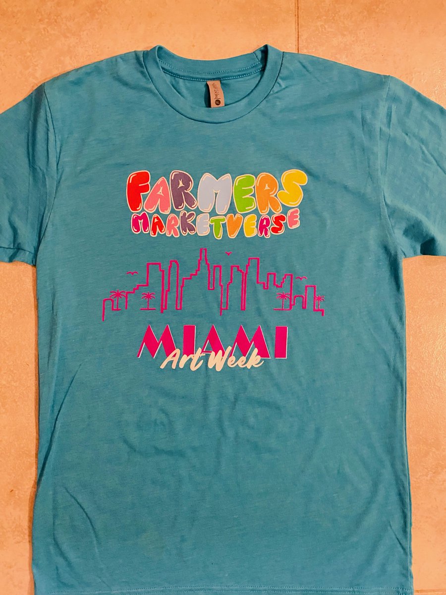 FarmersMktverse's tweet photo. FMV x Miami Art Week T's!
A gift for all the homies holding a Patron(s) that will be in the 305.
Unable to attend? We got you - stay tuned post MAW!
#NFT #FMV #Merch #LotBasel @staxabillion https://t.co/XIXigT4r0H