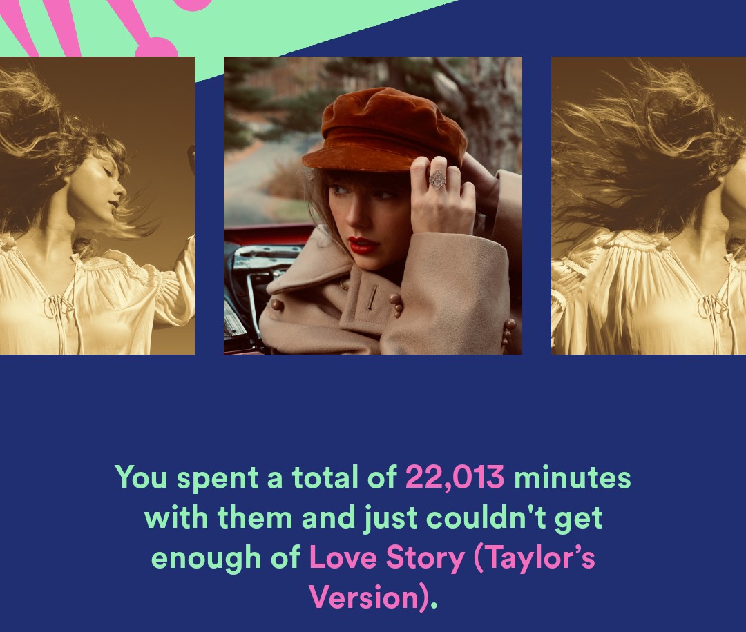 SwiftiesVoice's tweet photo. My spotify wrapped got tayvooodoood like explain
22,013 times listening to blondie?!? @taylorswift13 https://t.co/zthZa9zK8C