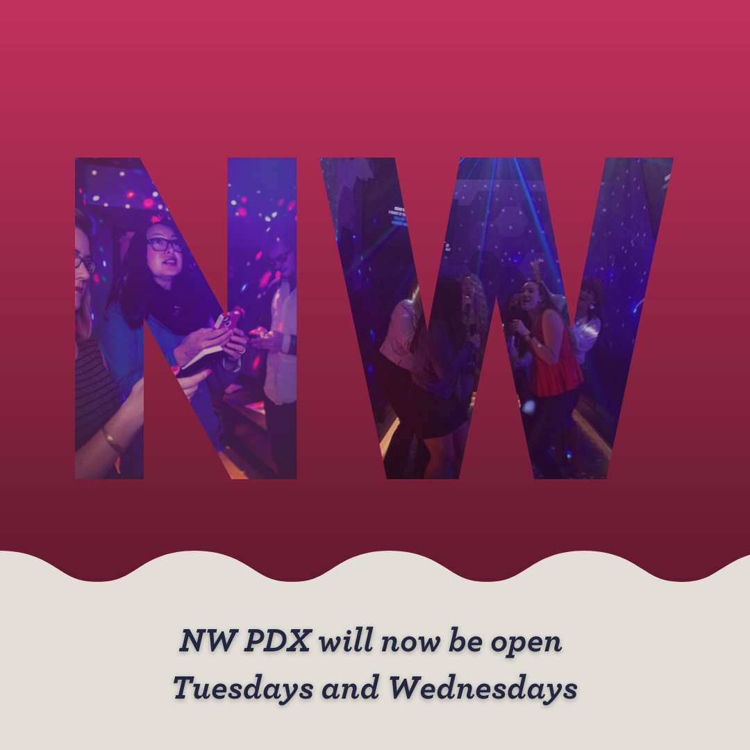 🚨Our NW PDX location is now open Tuesday-Saturday🚨

Book a box and have a midweek rock-out when the week seems to drag on and on. ✨
#bookyourbox #voicebox #karaoke #pdx