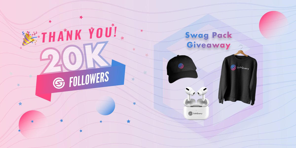 SubQueryNetwork's tweet image. 2⃣0⃣ Retweet to WIN 2⃣1⃣

To celebrate reaching 20k followers, we will be giving out 20 swag packs to our Twitter followers.

✍️ To enter, quote retweet this tweet with your favourite GIF  🤹‍♀️

#20k #giveaway #quoteretweet