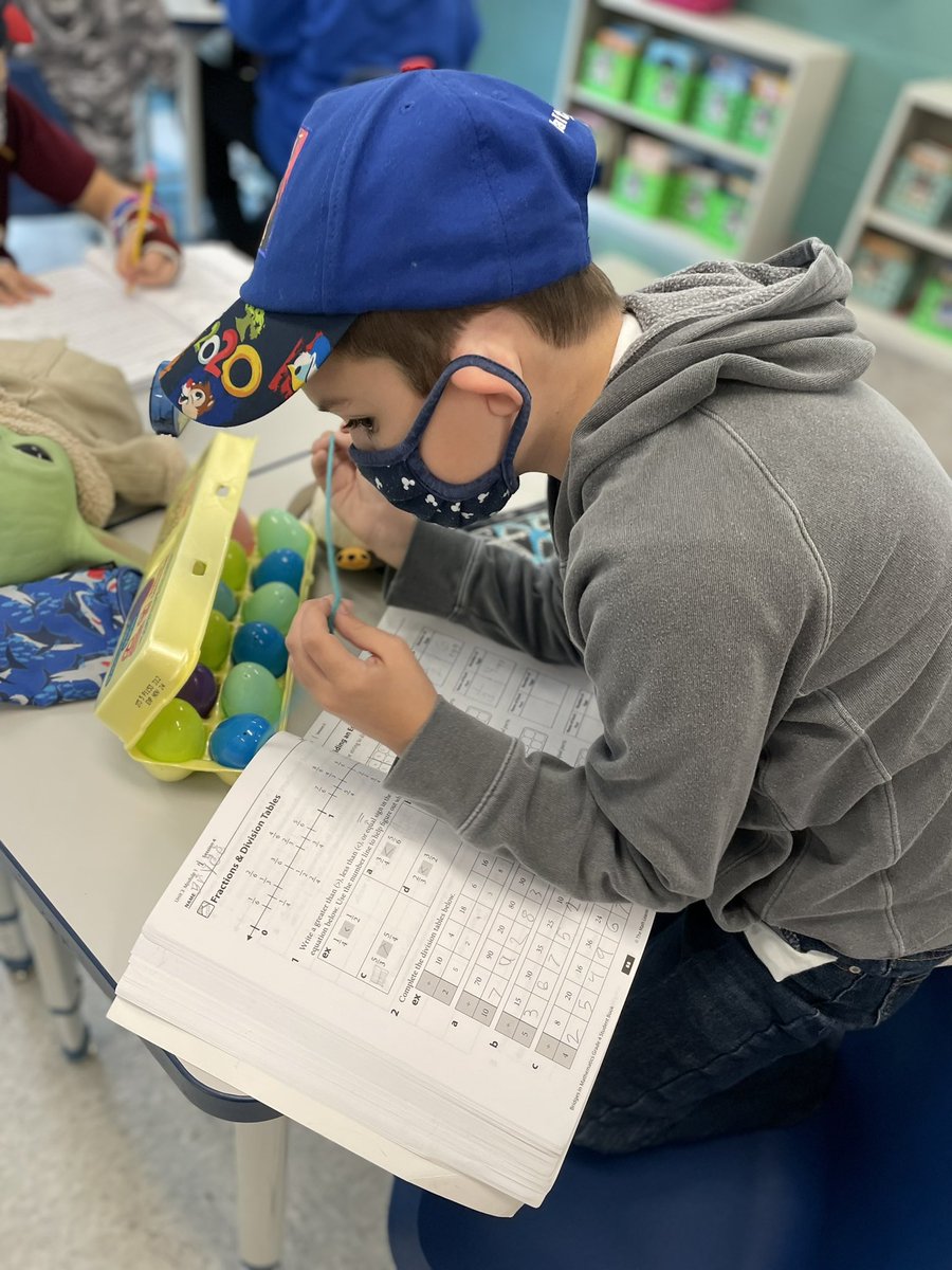 Mrs_Schrader4's tweet photo. Working hard on fractions in fourth grade with some plastic eggs and cartons. Lots of fun with hands-on learning! #mathisfun #bridgesfun #johnsonpride https://t.co/QhIo5Em1Z7