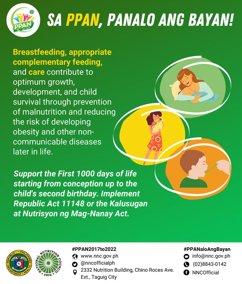 Support the First 1000 Days of Life for optimum growth and development of the child
#PPAN2017to2022 #PPANaloAngBayan https://t.co/0uzYxwXp49