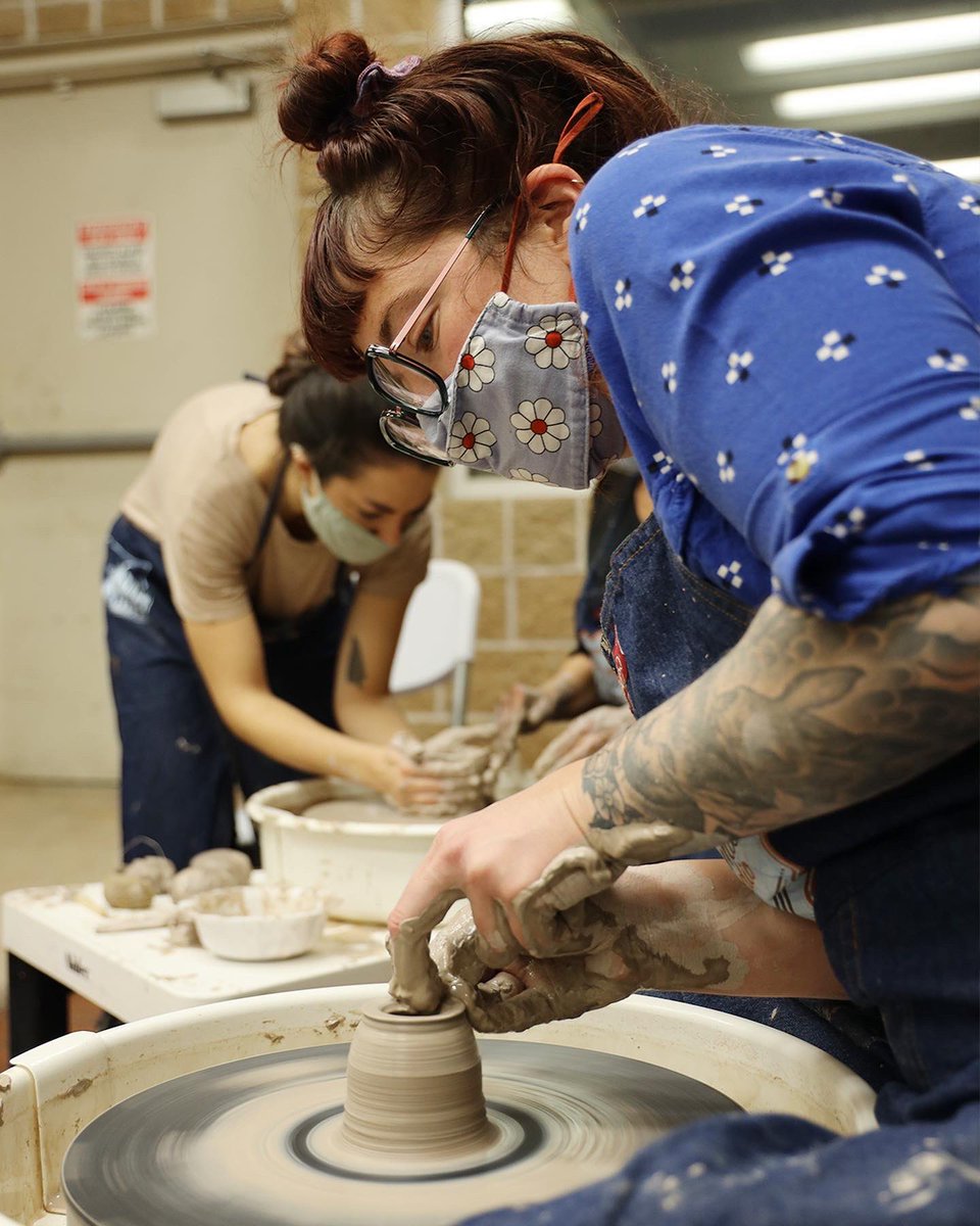 Our Throwing Power workshop teaches participants how to explore the theme of power and ways we can build it or use it through the form of ceramic practices. The class takes place every Wednesday from 5p-7pm.