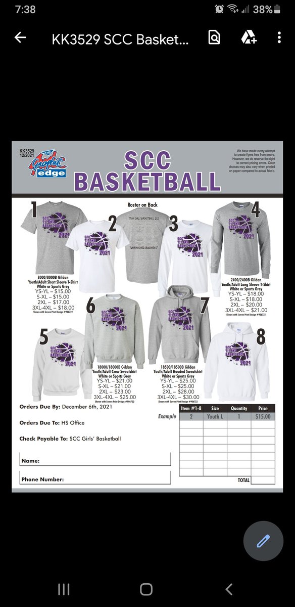 Girls Basketball Order Forms out.  All info on flyer. <a href="/SBarstool20/">scc_barstool</a> <a href="/Tyler_Liger/">Tyler Anderson</a> <a href="/GraphicAdvocate/">The Graphic-Advocate</a> <a href="/emmaanderson_11/">Emma Anderson</a> <a href="/KyleeSchleisman/">Kylee Schleisman</a> <a href="/Addisynk22/">addisyn</a> <a href="/BattaRiley/">riley batta</a> @SayerSteig <a href="/blmcalister4/">Brenna McAlister</a> <a href="/sgmck04/">sophie mckinney</a>  <a href="/chloe_judisch/">Chloe Judisch</a>