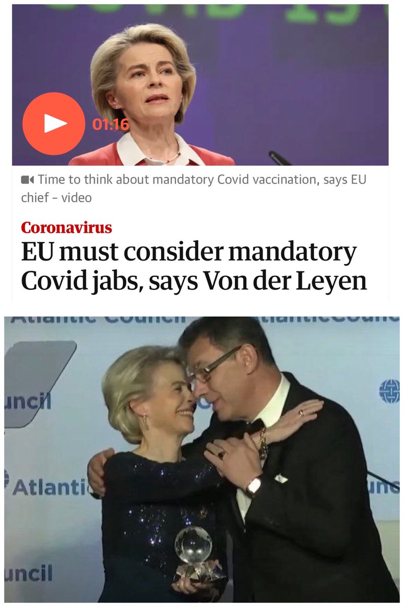 creepymouse's tweet image. A short story. 

President of European Commission, VDL + #PFIZERCEO Albert Bourla + BarryObama in desperate vax video tonight. Do you really not see it yet, leftists? 
You do not want what they want.