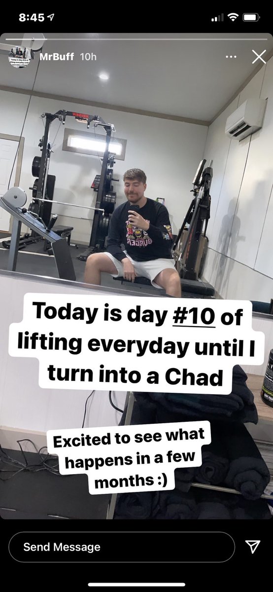 Beastapedia's tweet image. He’s tired of Chandler being the most ripped. Even made a special Highlight for it on Instagram! @MrBeast #MrBuff