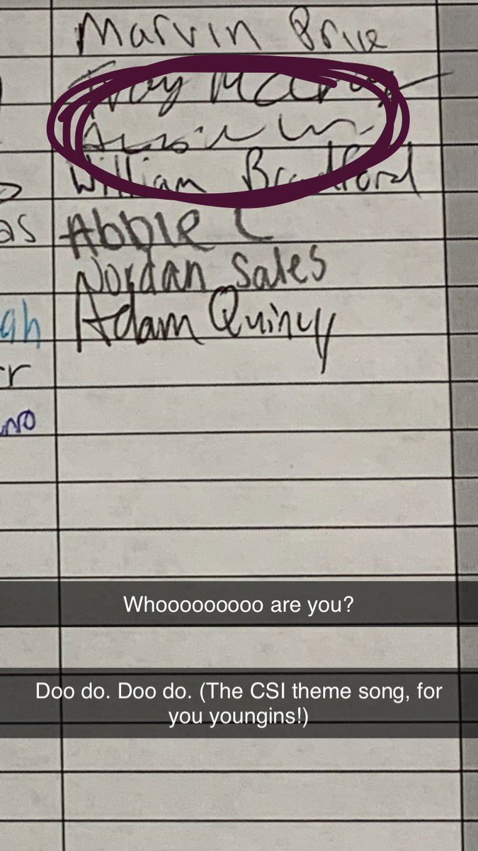 catamount_SAASS's tweet photo. Cats! We need your help!! 

Who in the heck wrote their name in scribble on the final exam sign up sheet?? It’s a current student-athlete in AEP. 

All serious guesses welcome! Identify yourself, mystery handwriter! https://t.co/EtKr0yliC8