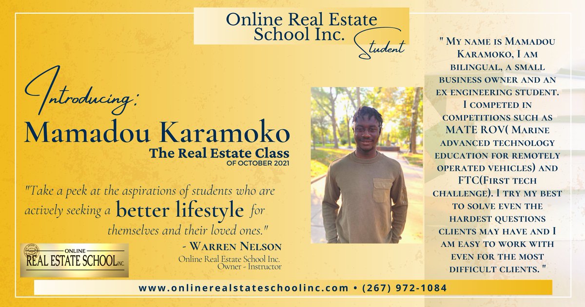 ONLINE REAL ESTATE SCHOOL INC. Twitter