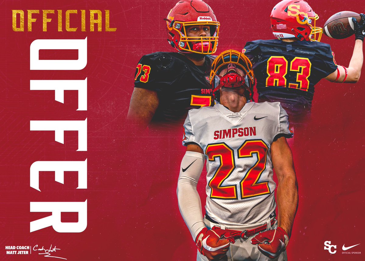 After a great conversation with <a href="/CoachDanKelley/">Dan Kelley</a> I am grateful to announce my 3rd offer to continue the next level at Simpson College 🌪<a href="/SimpsonCollege/">Simpson College</a> ❤️🖤⚡️<a href="/scstormfootball/">Simpson Football ⚡️</a> ⚡️thank you for this opportunity! 
<a href="/DakotaFootball/">Dakota Football</a> <a href="/TheD_Zone/">The D Zone</a> <a href="/PrepRedzoneMI/">Prep Redzone Michigan</a> <a href="/DHSWrestling/">Dakota Wrestling</a> <a href="/DHSTrackField/">Dakota Track & Field</a>