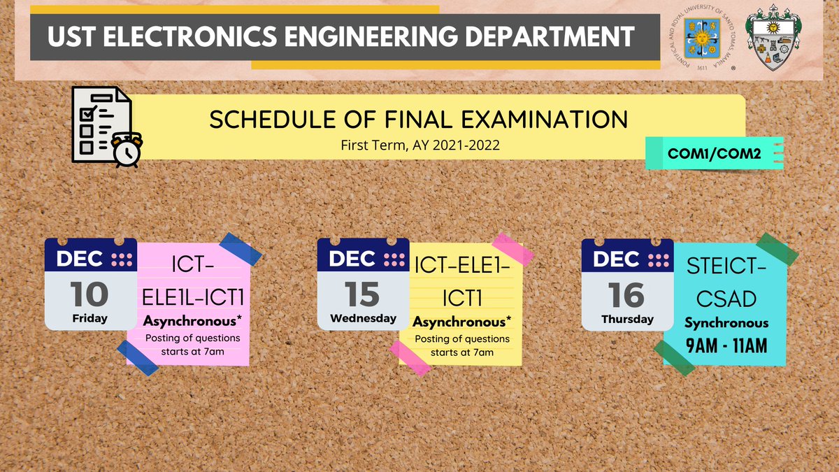 ust_ecedept's tweet photo. Here's the schedule for the Elective Courses https://t.co/RwVsNSi8O3