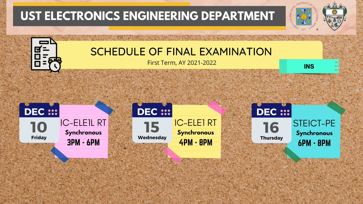 ust_ecedept's tweet photo. Here's the schedule for the Elective Courses https://t.co/RwVsNSi8O3
