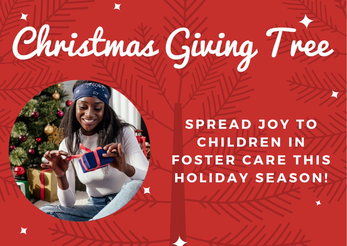 TFIKidsfund's tweet photo. As the calendar flips to December, we want to remind you that there is still plenty of time to help give a child in foster care a present this holiday season! Sign up TODAY to join our TFI Giving Tree! https://t.co/N4kBIo35i1 https://t.co/wlGEKev5Mk