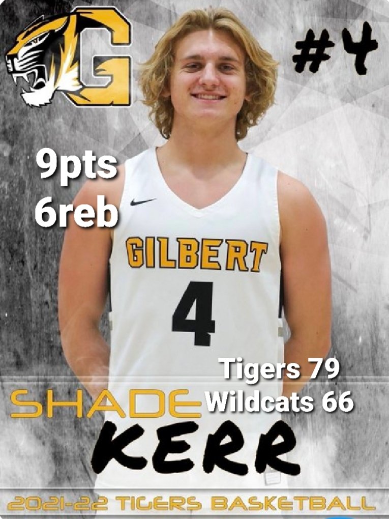 Tom Pentelute💎 (@tpentelute) on Twitter photo Welcome back <a href="/ShadeKerr/">Shade Kerr</a> @GilbertBball with 9 pts and 6 boards Tough as Nails in limited action Monday night vs Mesquite Wildcats. Tigers win 79-66 Welcome back <a href="/ShadeKerr/">Shade Kerr</a> @GilbertBball with 9 pts and 6 boards Tough as Nails in limited action Monday night vs Mesquite Wildcats. Tigers win 79-66