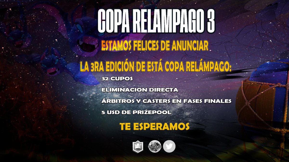 universe (@league_universe) on Twitter photo #ClashRoyale
#coparelampago3
REQUISITOS :
Seguir a:
-<a href="/league_universe/">universe</a>
<a href="/DrTore_/">Víctor Reyes</a>
<a href="/VashStark/">Vash Stark</a>
@EmpyreanEagles
<a href="/HiramCR13/">⚡Hiram Santamaria⚡</a>
- Etiquetar 3 equipos
Dar RT y ❤️
Pruebas al md💈
*Te esperamos* #ClashRoyale
#coparelampago3
REQUISITOS :
Seguir a:
-<a href="/league_universe/">universe</a>
<a href="/DrTore_/">Víctor Reyes</a>
<a href="/VashStark/">Vash Stark</a>
@EmpyreanEagles
<a href="/HiramCR13/">⚡Hiram Santamaria⚡</a>
- Etiquetar 3 equipos
Dar RT y ❤️
Pruebas al md💈
*Te esperamos*