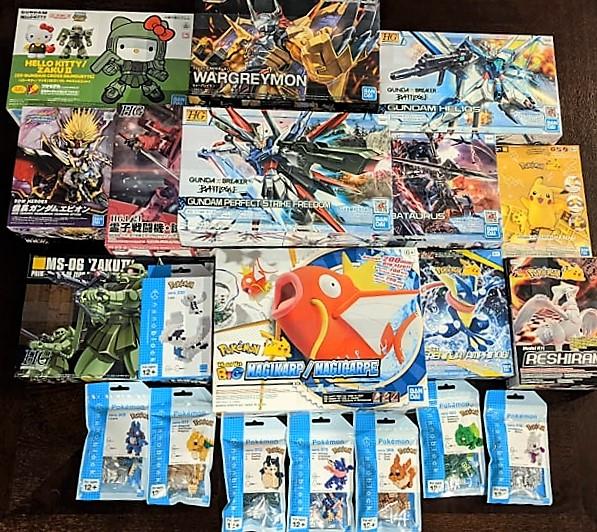 gloriousgames_g's tweet photo. We have these model kits and Nanoblocks available on our website, https://t.co/fhiWLTPEbg ! We also sell tabletop rpg supplies such as dice, miniatures, books, and hobby paint, and board games! 
#boardgames #DnD #dungeonsanddragons #dice #miniatures #modelkits #gundam #Pokemon https://t.co/ljhSNyP8zF