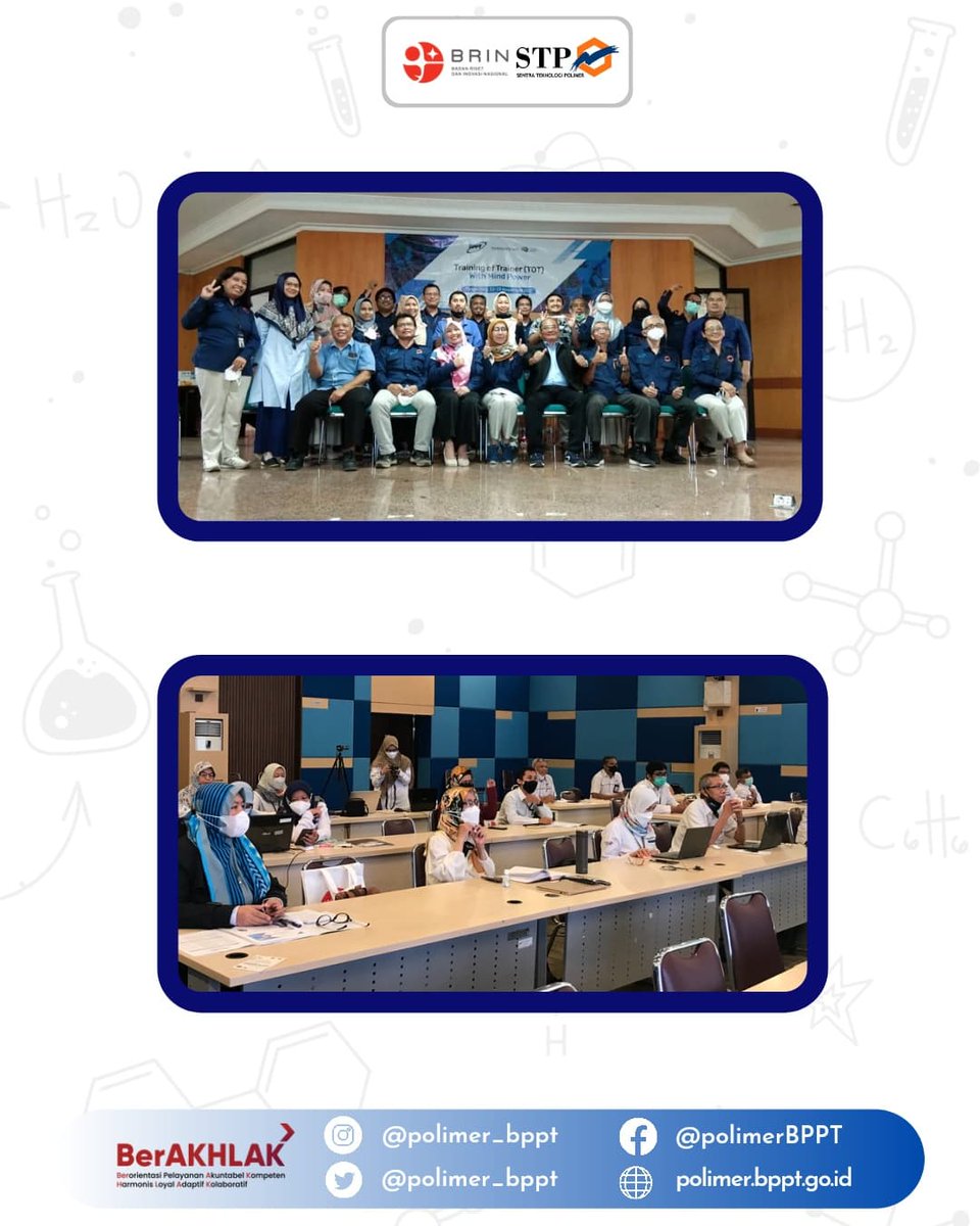 polimer_bppt's tweet photo. Balai Teknologi Polimer telah mengikuti kegiatan Training of Trainer pada tanggal 22-23 November 2021 di gedung Manajemen Kawasan Puspiptek Serpong.

Semoga ilmu yang dipelajari bisa bermanfaat bagi kami dan masyarakat. https://t.co/6rLAT3ng3I