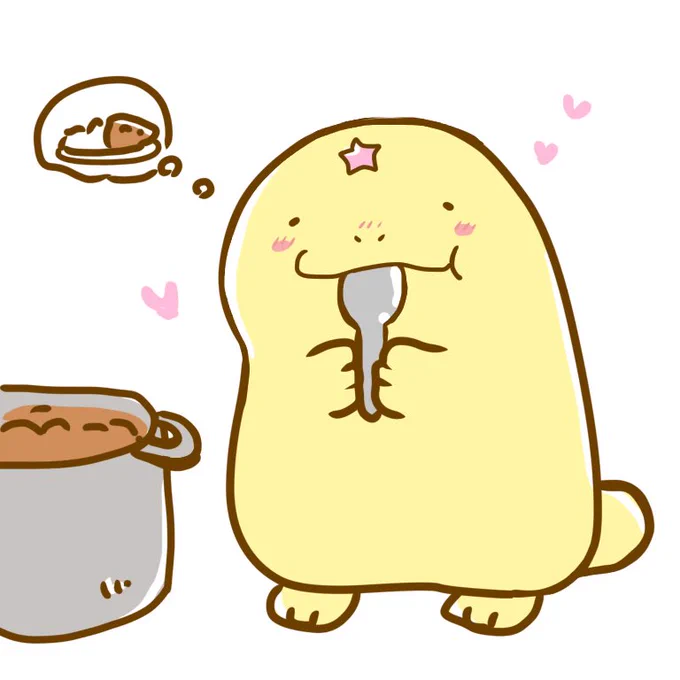 ちなみに、私が黄色いだぬちゃんを描くのはこれで5回目です。 