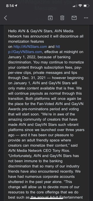 Damn, y&rsquo;all. RIP AVNStars 😭  If you want to see all My exclusive content on AVN, subscribe now. I&rsquo;ll