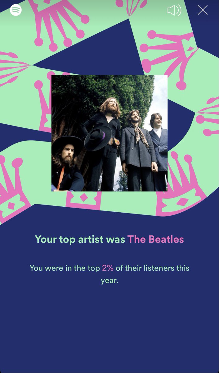 mlouise15550's tweet photo. @Spotify calling me out and I am not mad about it😏 @thebeatles #proud https://t.co/qBuuBSXwBy