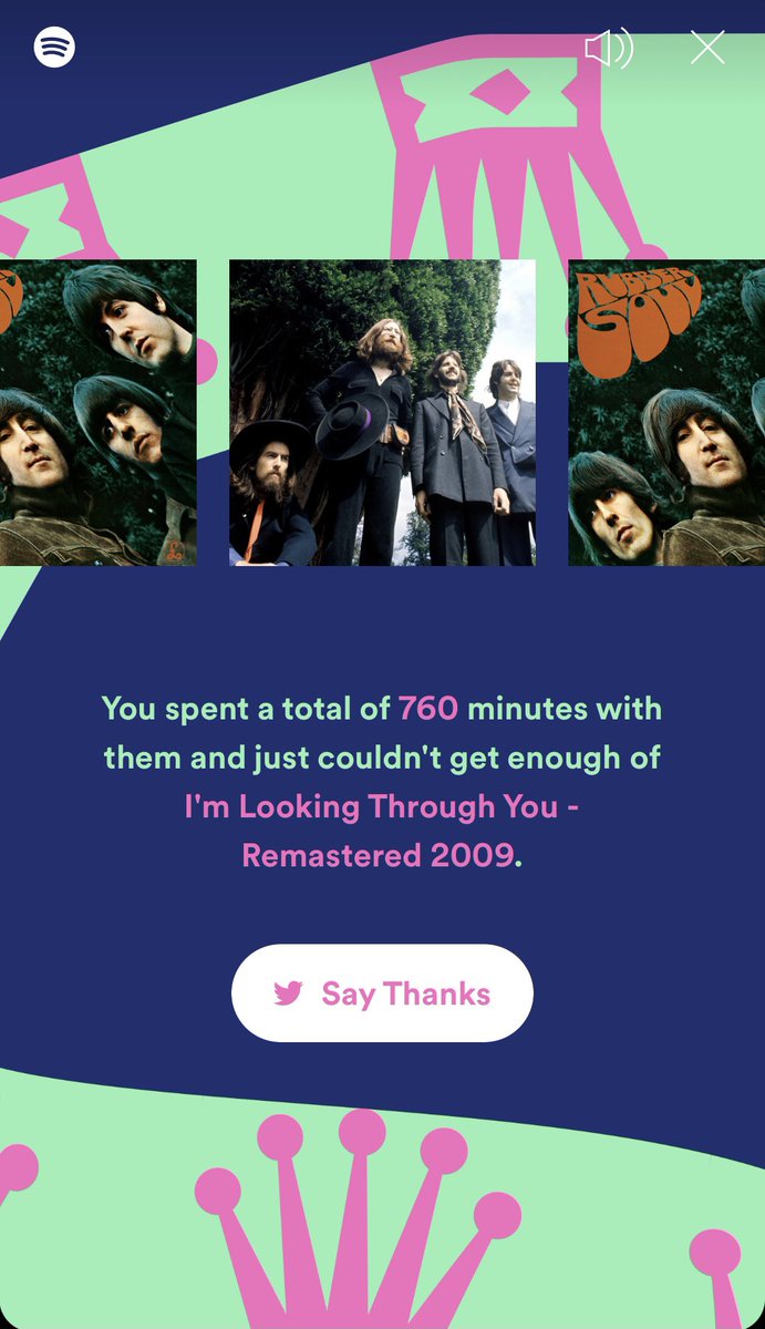 mlouise15550's tweet photo. @Spotify calling me out and I am not mad about it😏 @thebeatles #proud https://t.co/qBuuBSXwBy