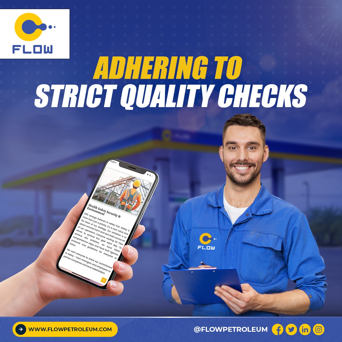 flow_pvt's tweet image. Mitigating health and safety risks is of utmost priority to us. Flow is enforcing strict safety protocols in all of our facilities and workplace.
#flowpetroleum #health #safetyfirst #FuelingTheFuture #bestquality #fuel #healthandsafetyatwork