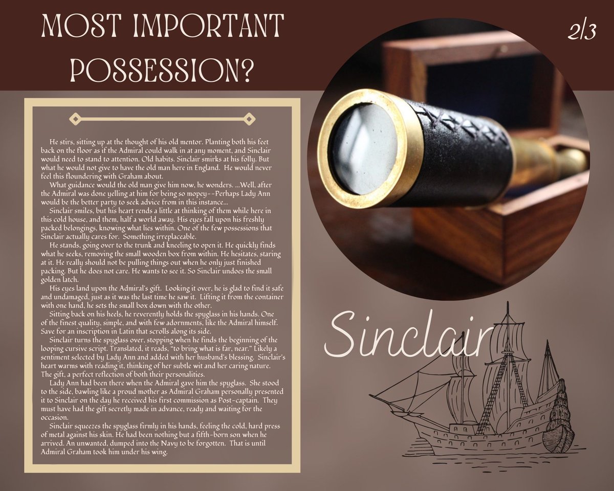 CrowTreeEnt's tweet photo. Here is the last of the “Most Important Possession” POVs. 
Hope you enjoy Sinclair’s. 
#visualnovel #indiedev #truthsuntold #regencyfiction https://t.co/0WcMSogDFK