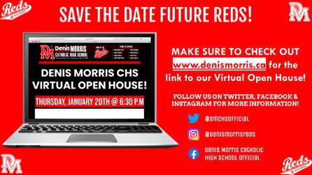 dmchsofficial's tweet photo. Future Reds - Save the Date! Join us on January 20th @6:30pm for our Virtual Open House. View our facilities, meet our staff and hear from our students. Find a home at DM❤️ Catch the Spirit! @niagaracatholic https://t.co/ayj3UEUN4S