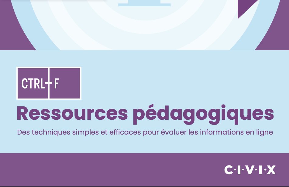 ᴀʟᴇxᴀɴᴅʀᴇ ᴄʜᴇɴᴇᴛᴛᴇ (@alexchenette) on Twitter photo CTRL+F | Vous pouvez maintenant télécharger gratuitement le guide pédagogique de ces techniques simples et efficaces pour évaluer les informations en ligne 🥳 👉ctrl-f.ca/fr/ressources/ <a href="/CIVIX_Canada/">CIVIX Canada (EN)</a> @CIVIXQuebec #EMI #CitNum #Education CTRL+F | Vous pouvez maintenant télécharger gratuitement le guide pédagogique de ces techniques simples et efficaces pour évaluer les informations en ligne 🥳 👉ctrl-f.ca/fr/ressources/ <a href="/CIVIX_Canada/">CIVIX Canada (EN)</a> @CIVIXQuebec #EMI #CitNum #Education