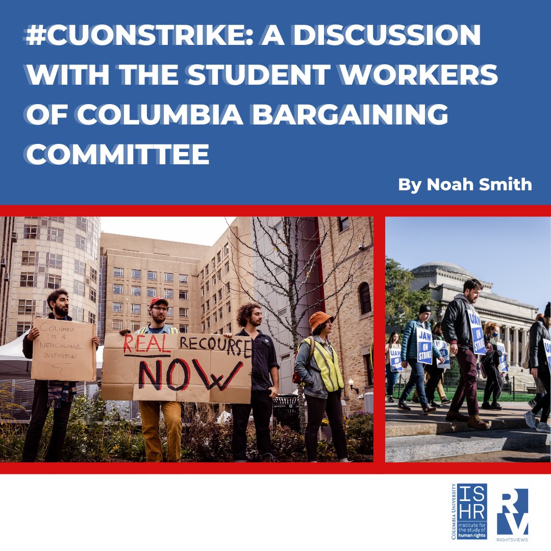 rightsviews's tweet photo. The biggest strike in the U.S. is happening at Columbia University. To learn more about the student workers’ demands, read our interview with the @sw_columbia bargaining committee. #CUonStrike

Link in bio

#humanrights #workersrights #strike

Photos courtesy of @jeremychiuu https://t.co/oEGi04fexE