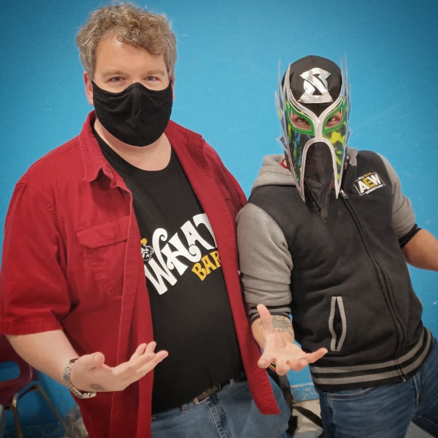 harrmd's tweet photo. @OSWreview It's another Wrestling weekend here in the Maritimes, which means another occasion to bust out the #whatbar shirt. UCW put on an amazing end of the year show headlined by AEWs Serpentico and Channing Decker, but it also featured one of my boys, Highlander Robbie. https://t.co/RPanXxP56m