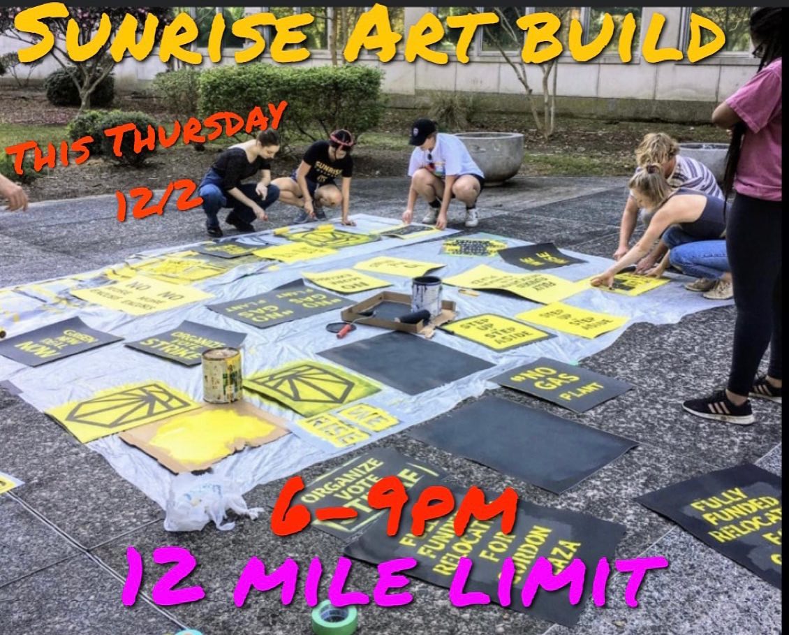 Sippp n paint🍹🎨🖌
Join us this Thursday from 6-9pm at 12 Mile Limit for an action art build! We’ll be getting ready for our 12/13 action with signs and banners. Supplies provided! Just bring yourself and a friend!