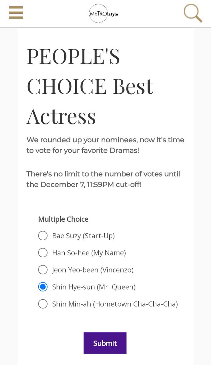 JungHyeGlobal's tweet photo. [VOTE] Website voting is now open for Metro Best K-Drama Awards People's Choice: BEST ACTRESS and you can vote multiple times!

Please vote Our Queen Haesun for "People's Choice: Best Actress!"

🔗https://t.co/jroXKBg7nf

#ShinHaeSun #shinhyesun #신혜선 
#MrQueen #철인왕후 https://t.co/hZdBTo7QRn