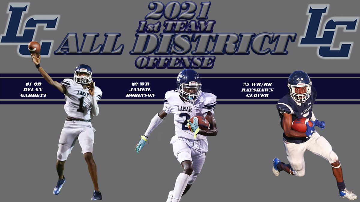 LCHS_Mustangs's tweet photo. Congratulations to these Mustangs for receiving First Team All-District honors! We’re proud of your hard work and dedication!🥇🏈 
#BlueStampede
#RunAsOne
@LCHSMrsKing 
@kaye1332 
@lamarallsports https://t.co/RJI20vVa1W